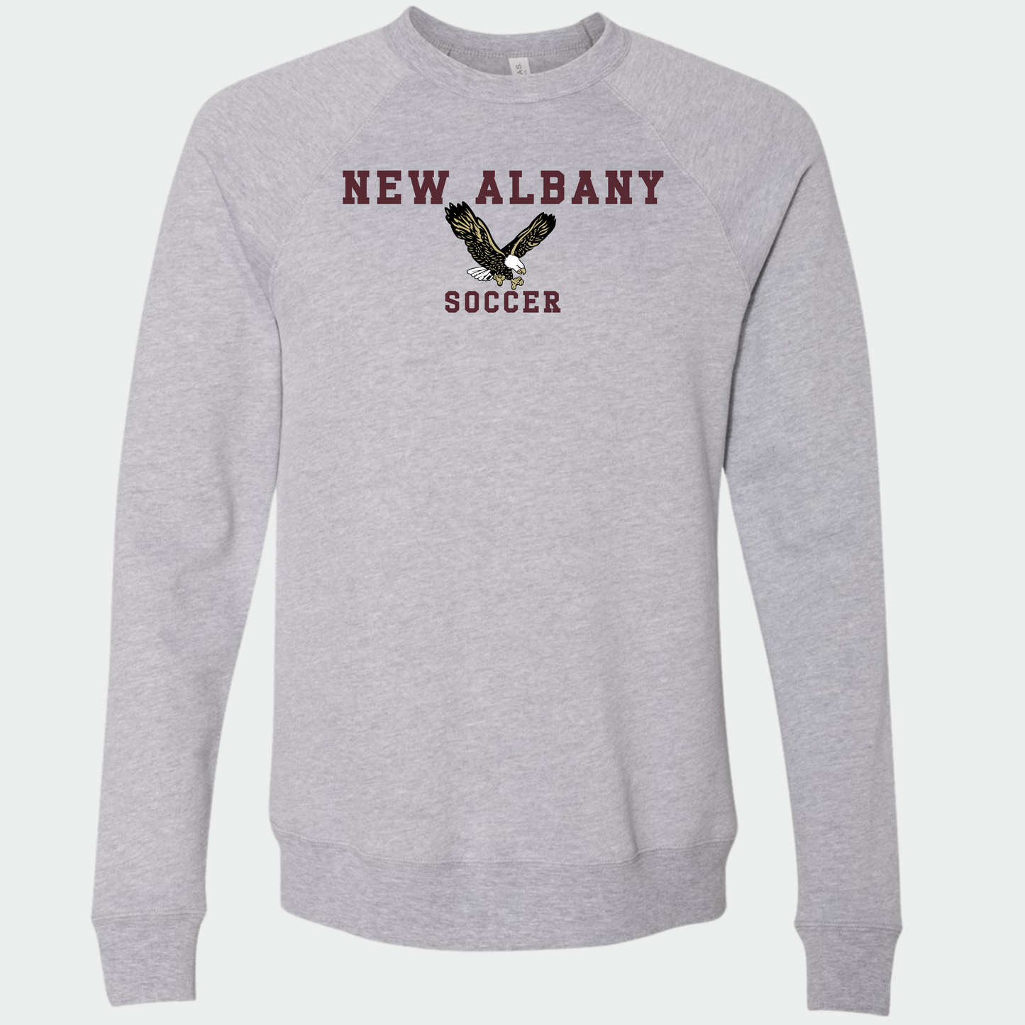 NAGS: New Albany Soccer, Raglan Sponge Fleece Crew Sweatshirt