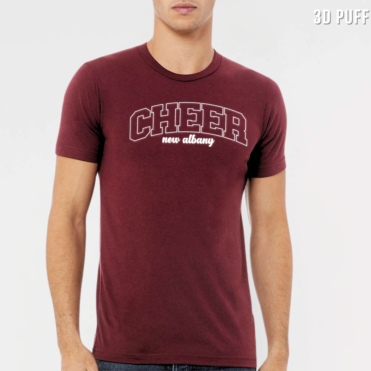 NAYCHEER: Cheer New Albany *Puff Printed* Blended T-Shirt