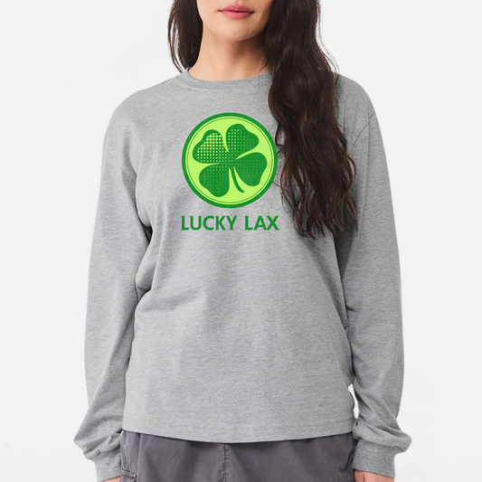 LuckyLax: *distressed graphic* 6oz Heavyweight Long Sleeve T-Shirt