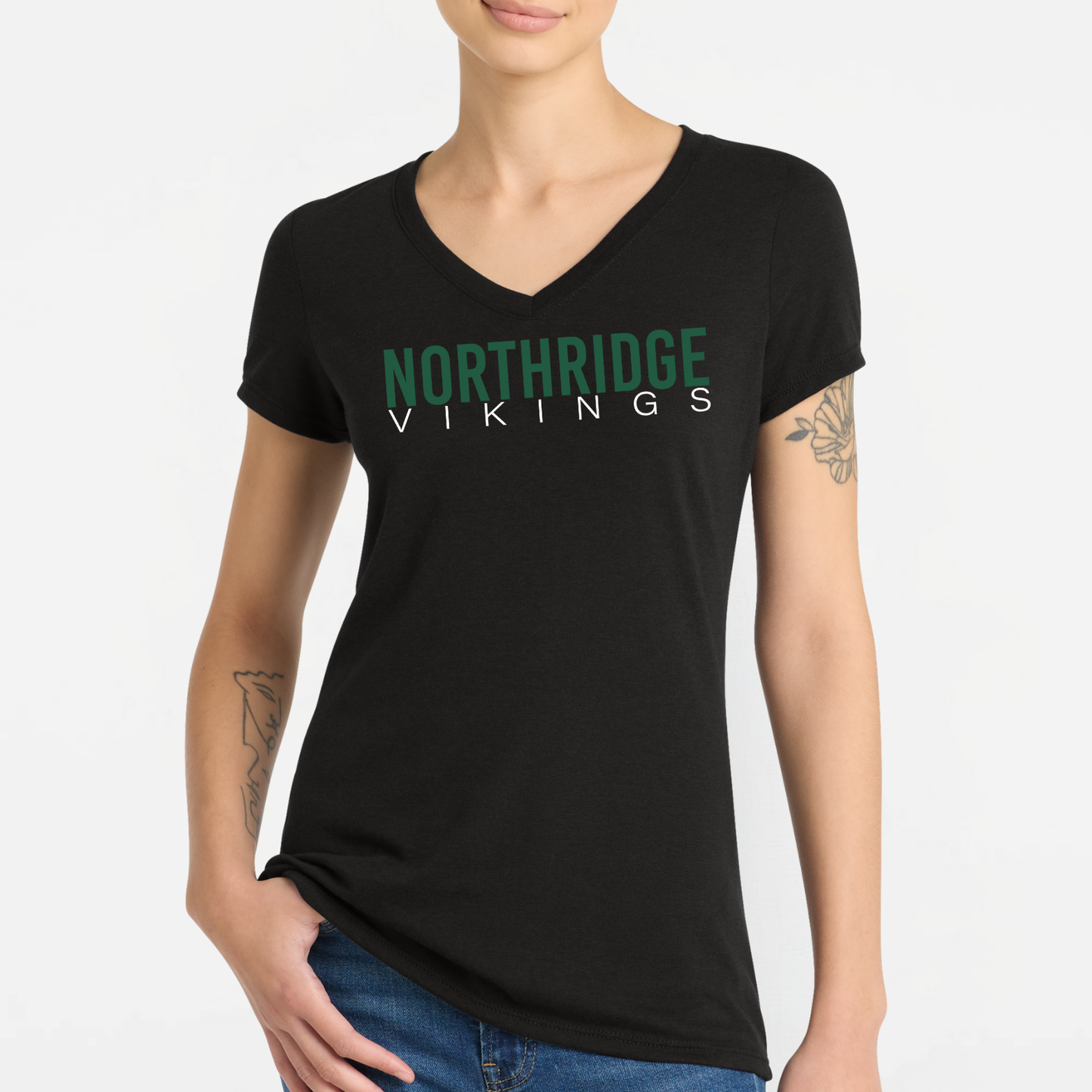 NRS: Northridge Vikings Women's Blended Short Sleeve V-Neck T-Shirt