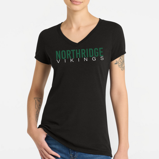 NRS: Northridge Vikings Women's Blended Short Sleeve V-Neck T-Shirt