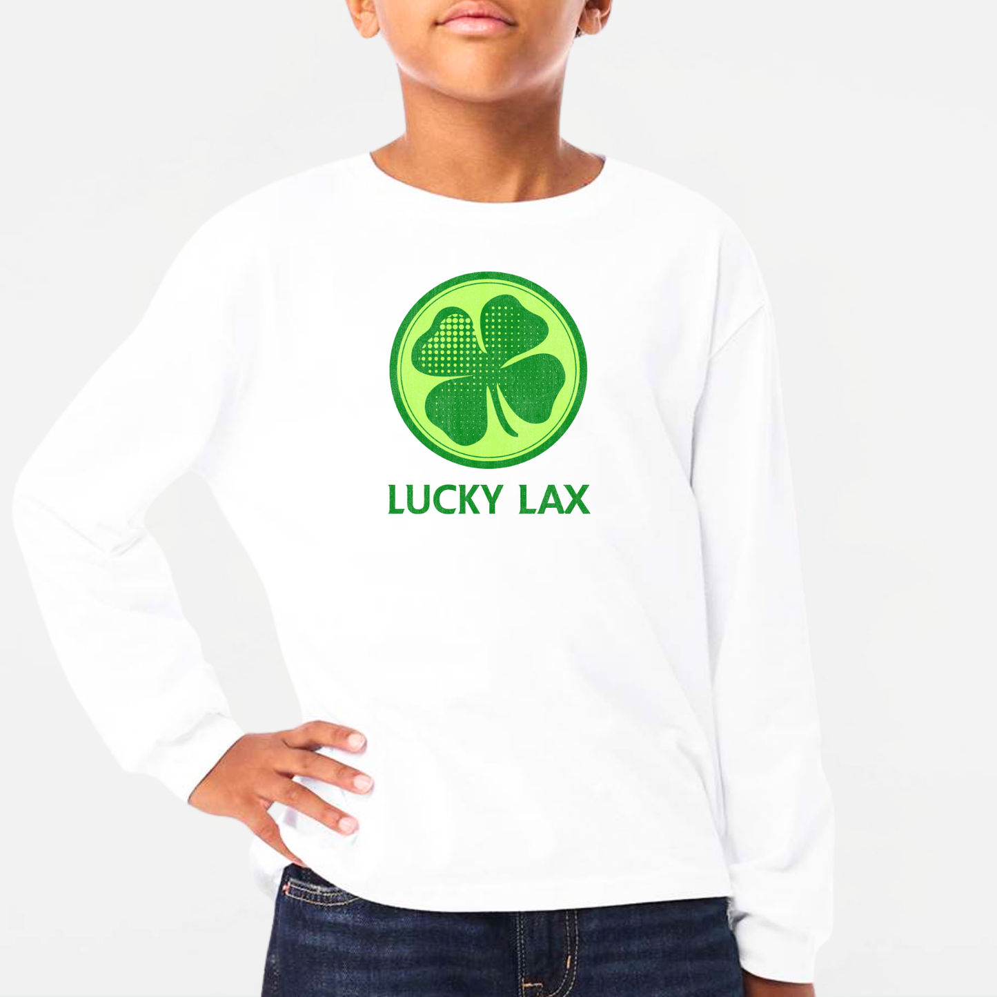 LuckyLax: *distressed graphic* 6oz Heavyweight Long Sleeve T-Shirt