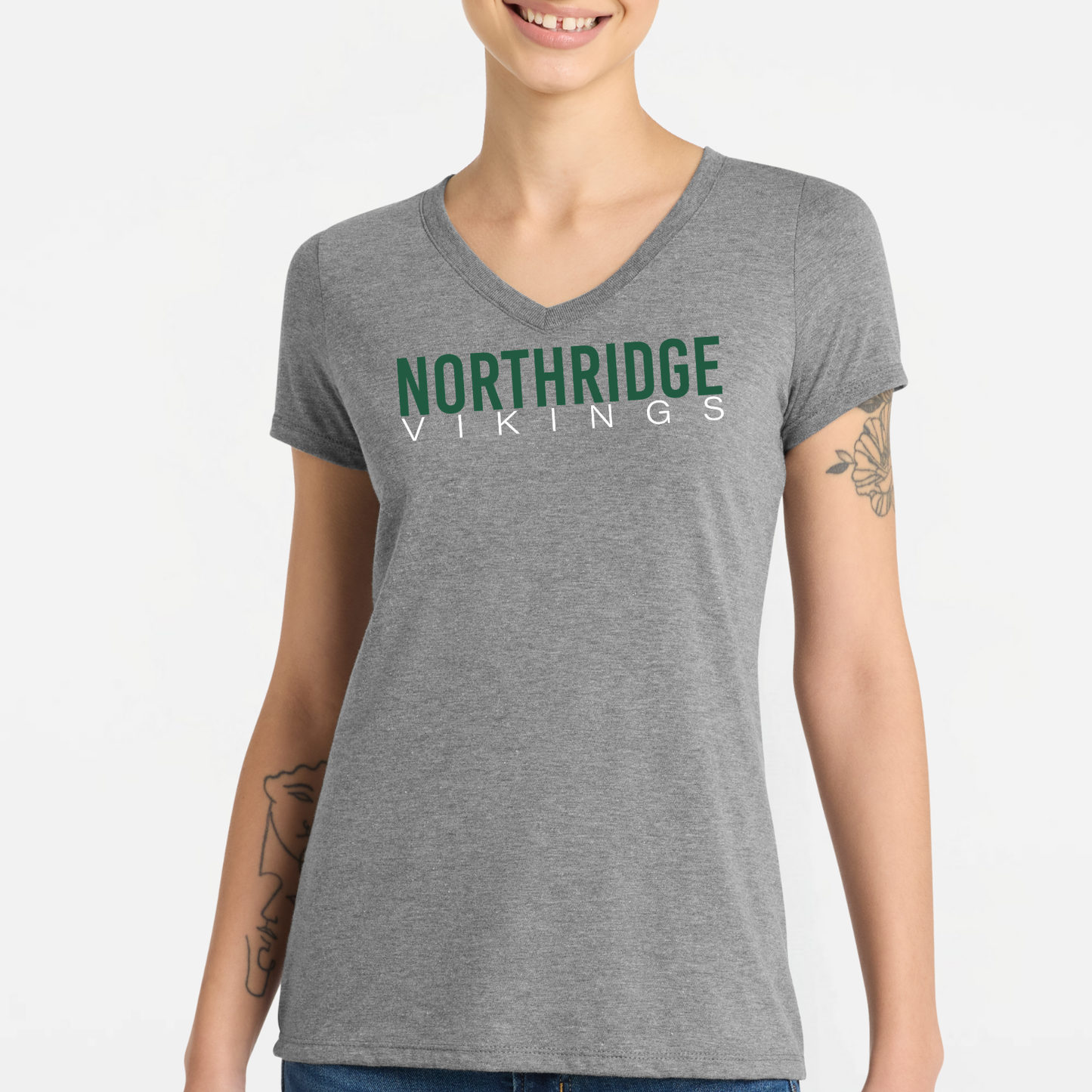 NRS: Northridge Vikings Women's Blended Short Sleeve V-Neck T-Shirt