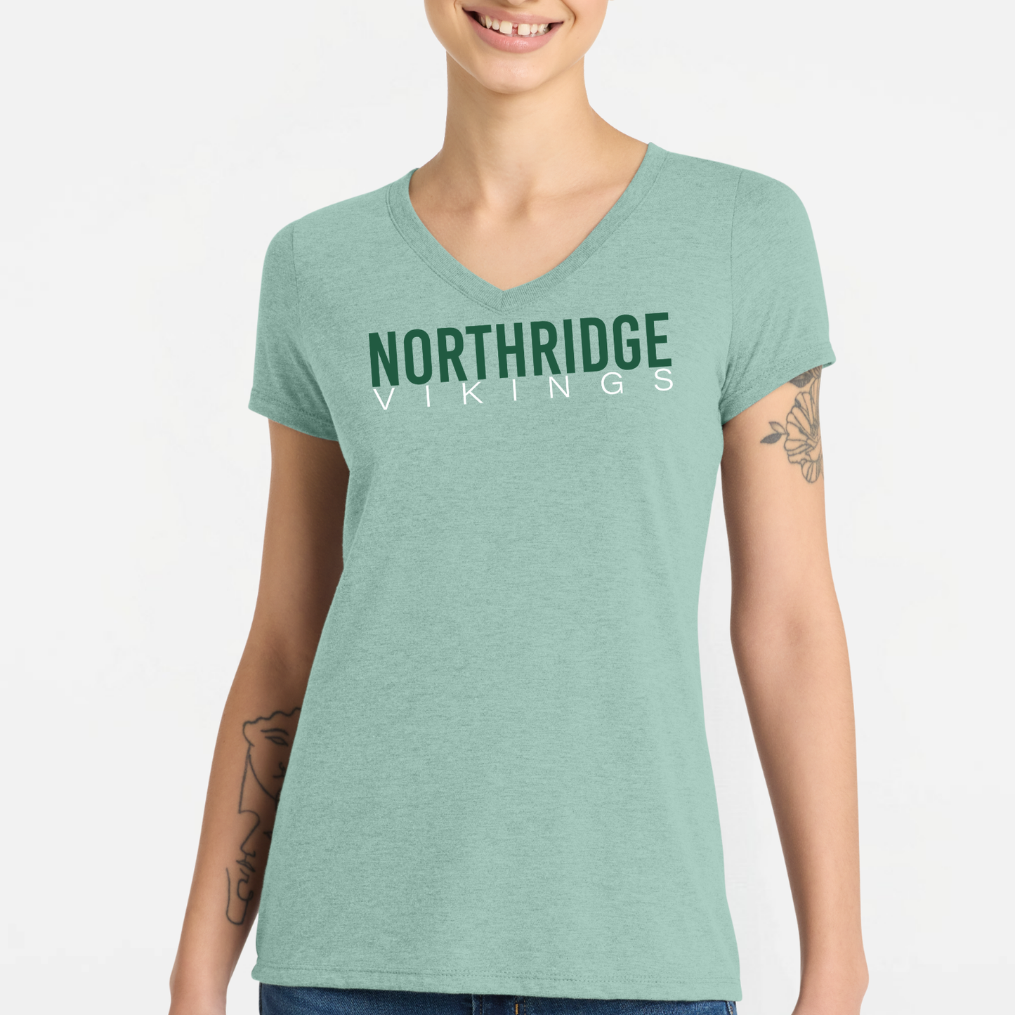 NRS: Northridge Vikings Women's Blended Short Sleeve V-Neck T-Shirt