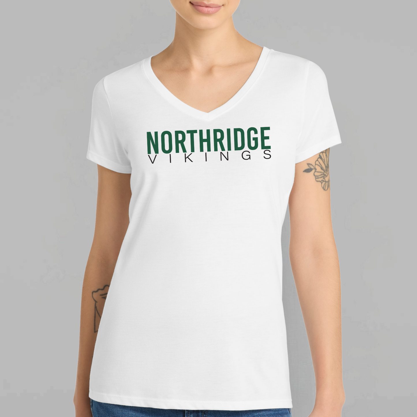 NRS: Northridge Vikings Women's Blended Short Sleeve V-Neck T-Shirt