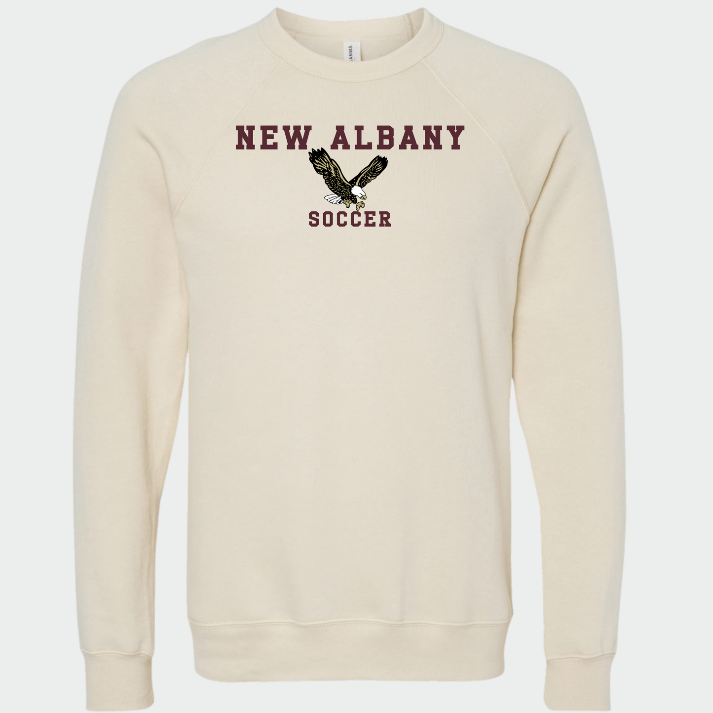 NAGS: New Albany Soccer, Raglan Sponge Fleece Crew Sweatshirt