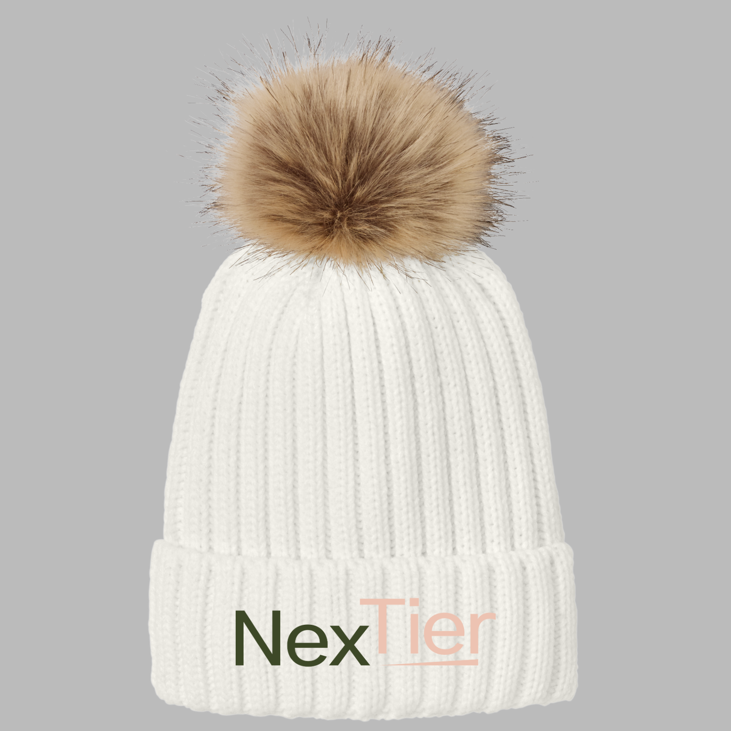 Nextier: Embroidered Pom Beanie