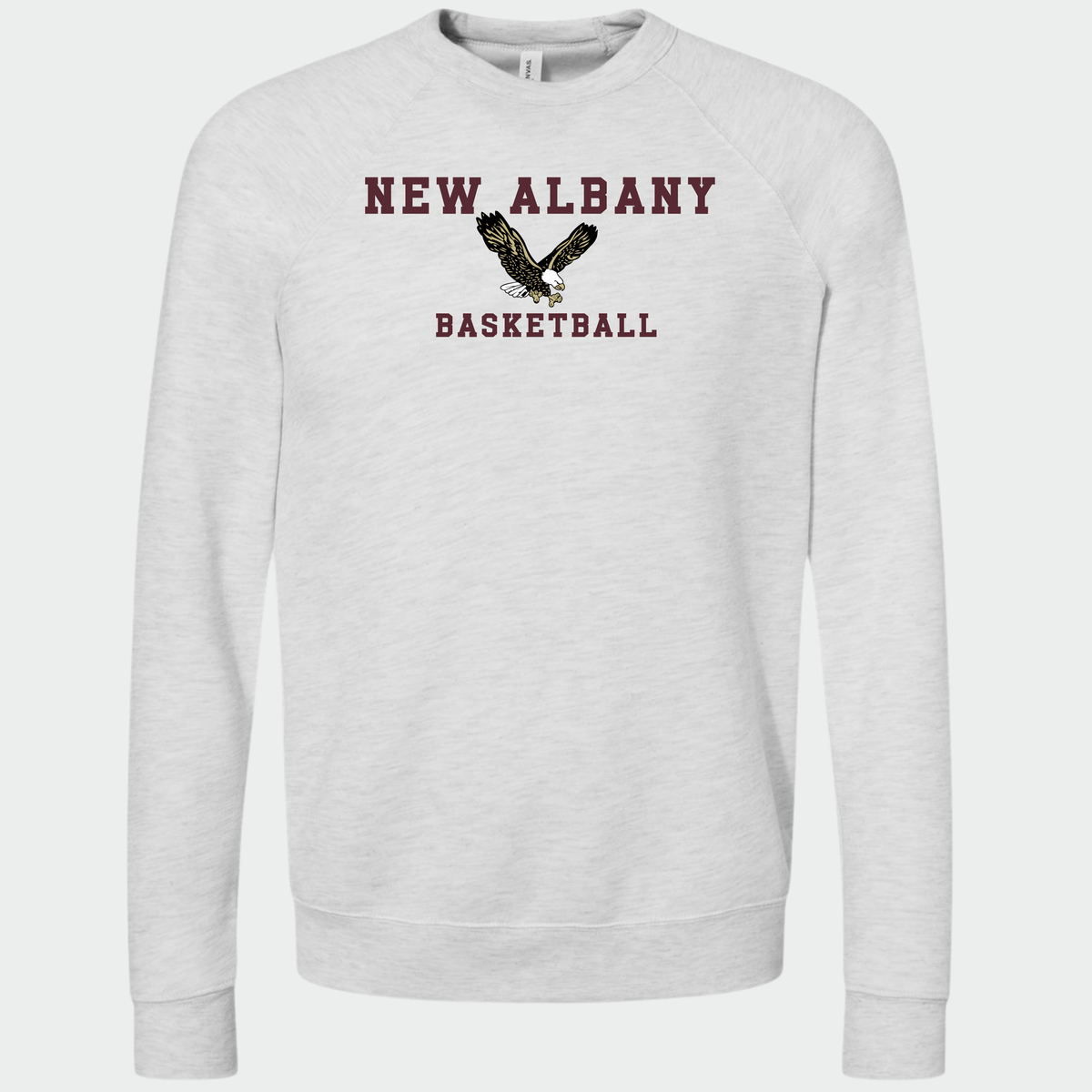 NAGTB: New Albany Basketball, Raglan Sponge Fleece Crew Sweatshirt