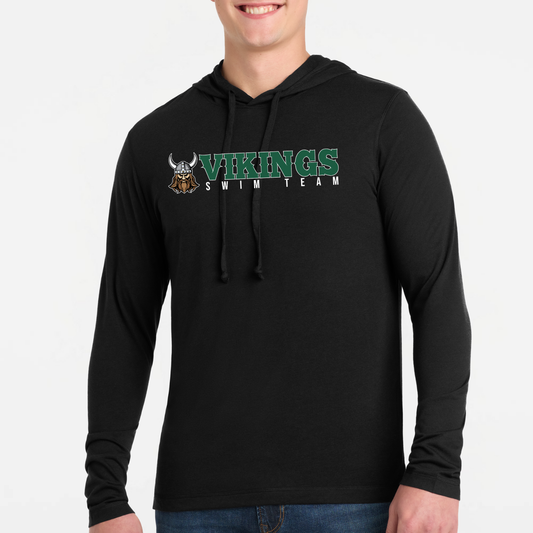 NRS: Vikings Swim Team Long Sleeve, Hooded Triblend Tech T-Shirt