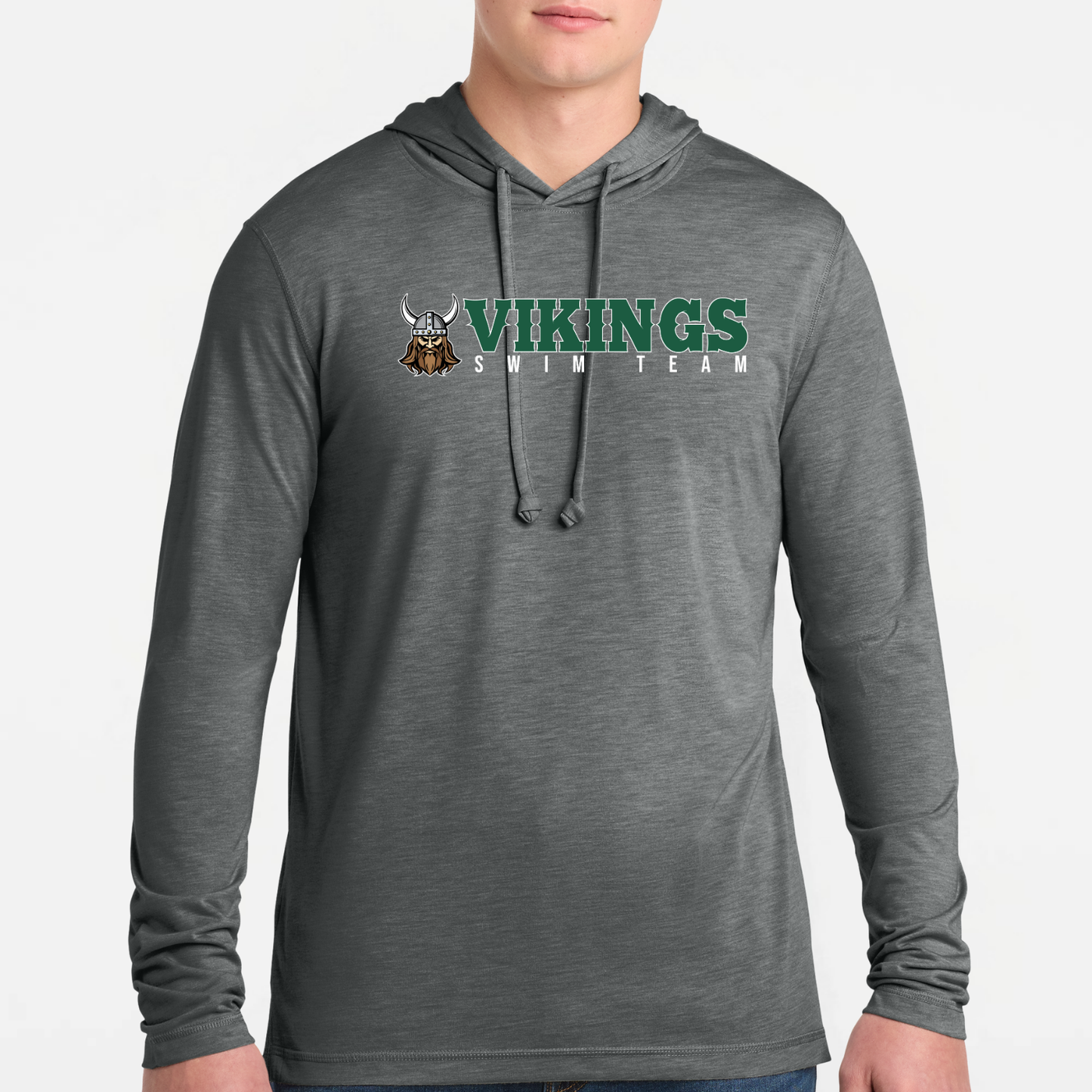 NRS: Vikings Swim Team Long Sleeve, Hooded Triblend Tech T-Shirt