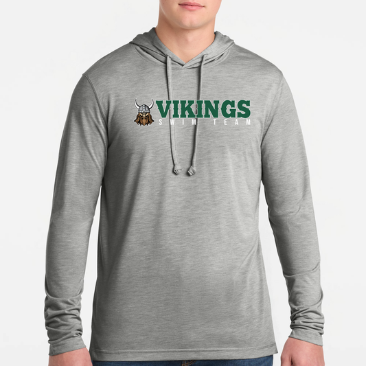 NRS: Vikings Swim Team Long Sleeve, Hooded Triblend Tech T-Shirt