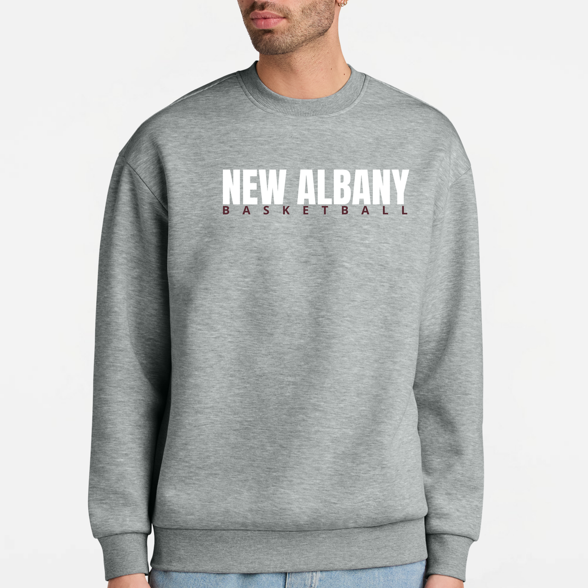 NAGTB: New Albany Basketball, Heavyweight Crew Sweatshirt