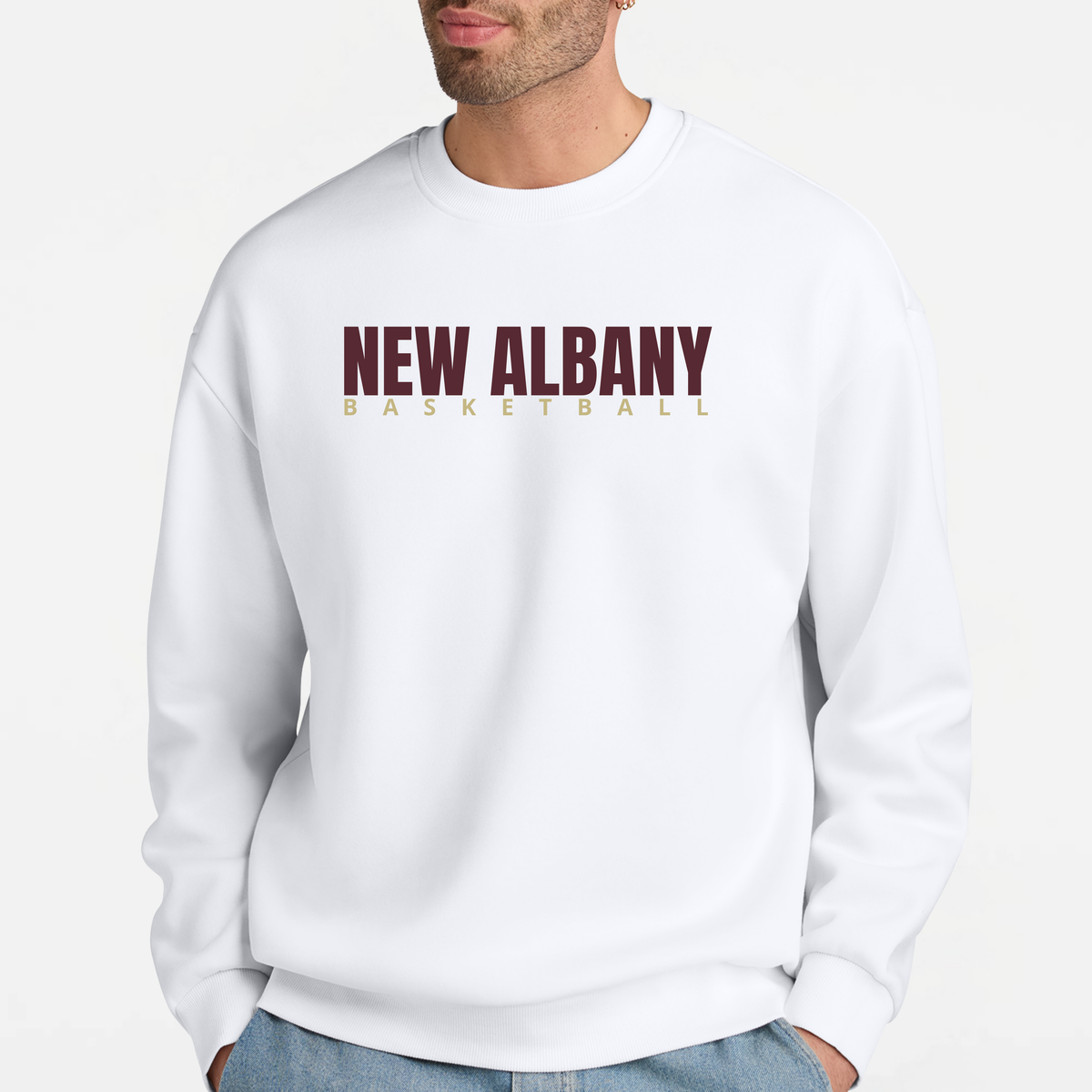 NAGTB: New Albany Basketball, Heavyweight Crew Sweatshirt