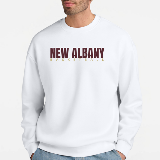 NAGTB: New Albany Basketball, Heavyweight Crew Sweatshirt