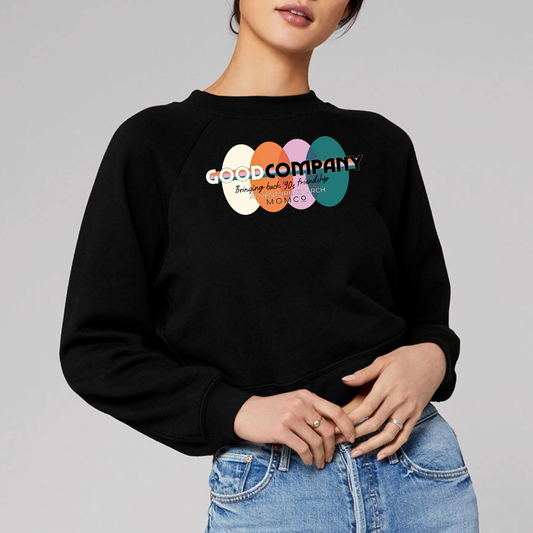 ECMco: Good Company, Women's Raglan Cropped Crew Sweatshirt