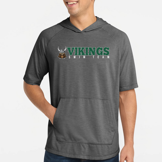 NRS: Vikings Swim Team Short Sleeve, Hooded Triblend Tech T-Shirt