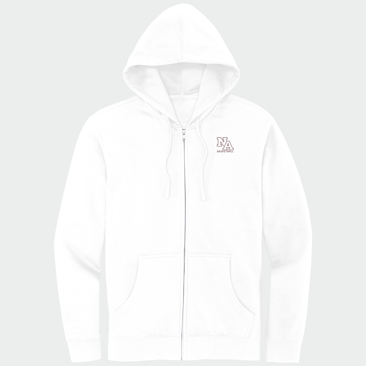 NAGTB: NA Basketball, Embroidered, Full-Zip Hooded Sweatshirt
