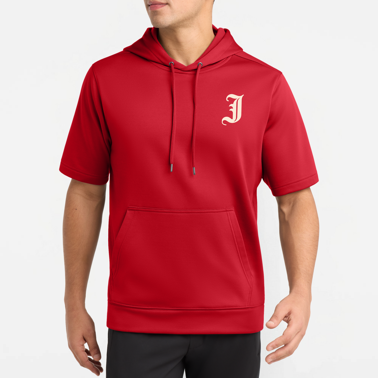 JTB: Old English J Short Sleeve Hooded Tech Sweatshirt