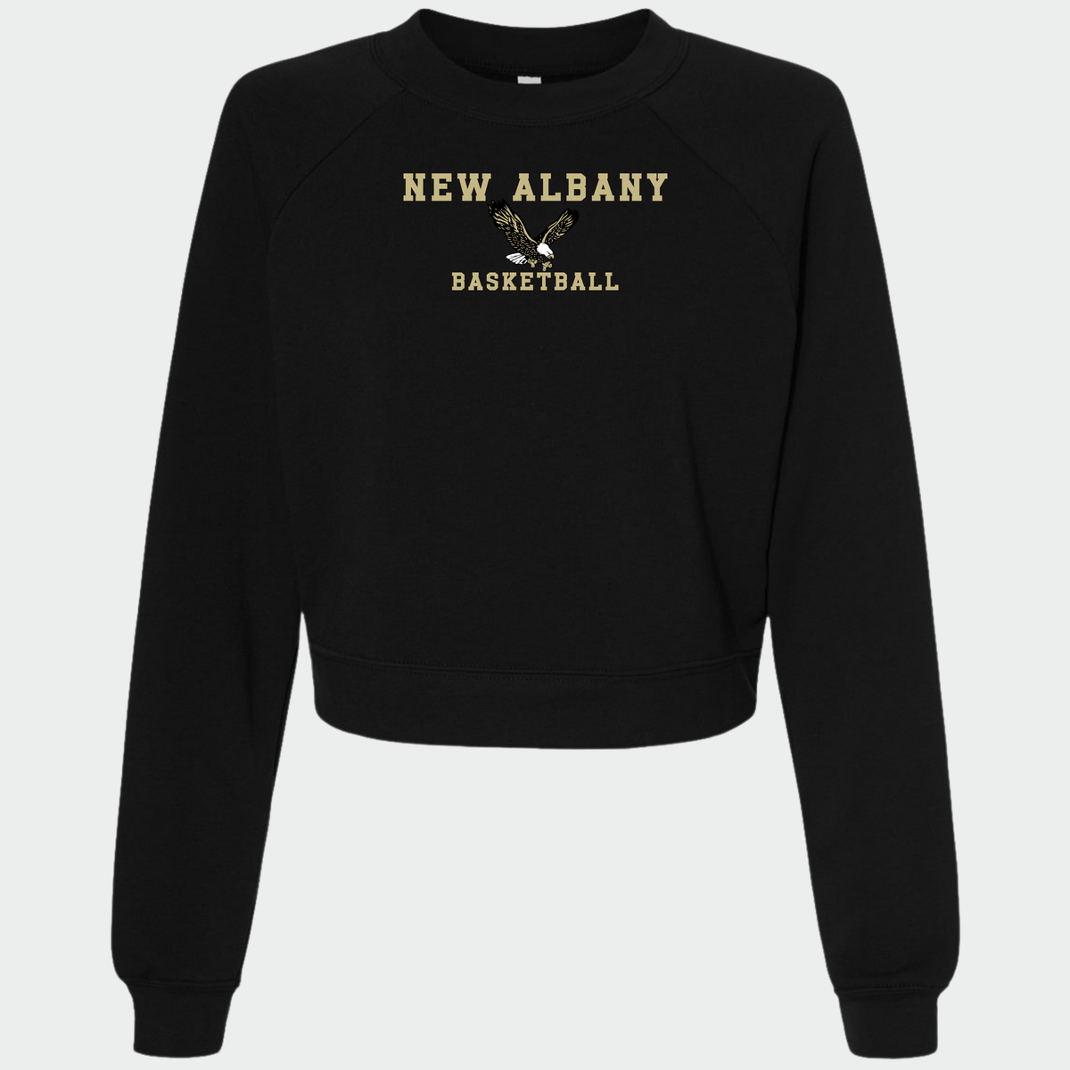 NAGTB: New Albany Basketball, Women's Raglan Cropped Crew Sweatshirt