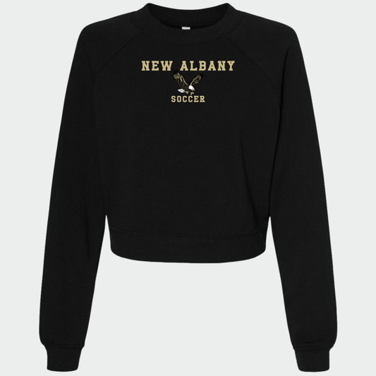NAGS: New Albany Soccer, Women's Raglan Cropped Crew Sweatshirt