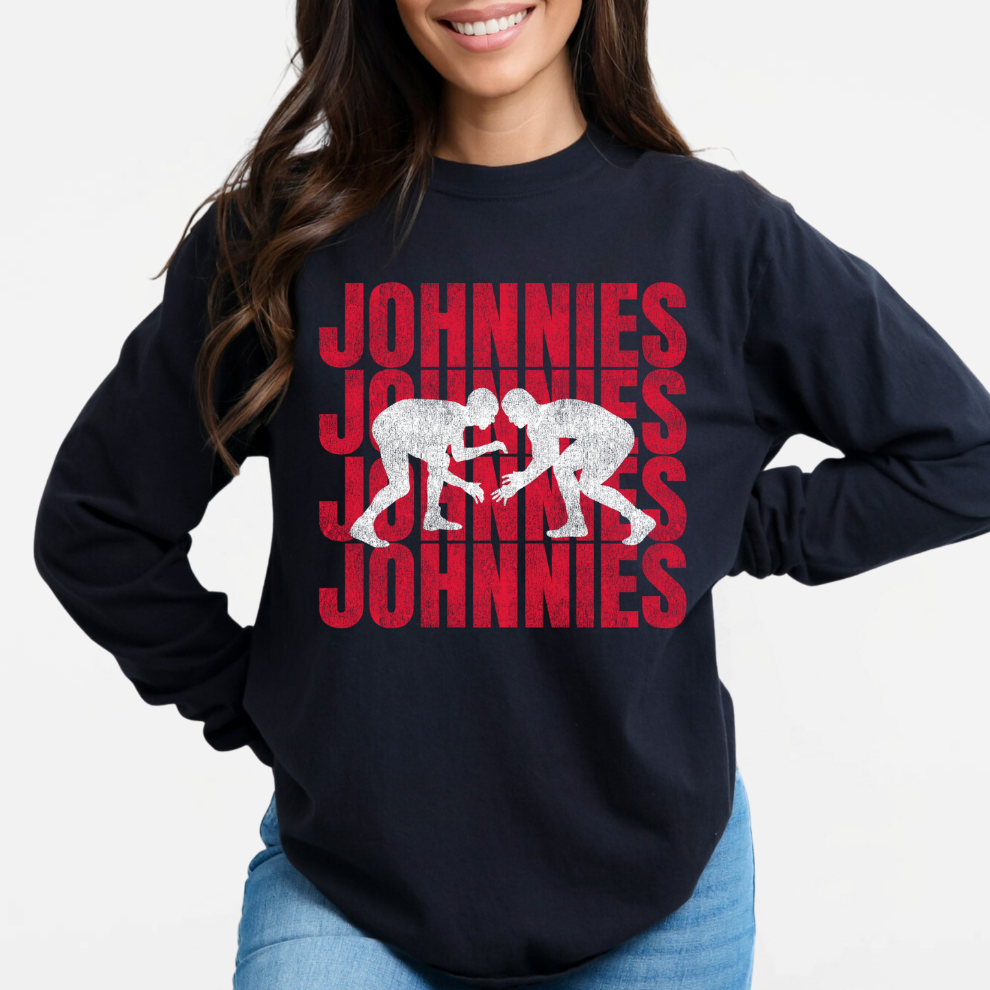 JYAA: Johnnies Wrestling *distressed graphic* Long Sleeve T-Shirt