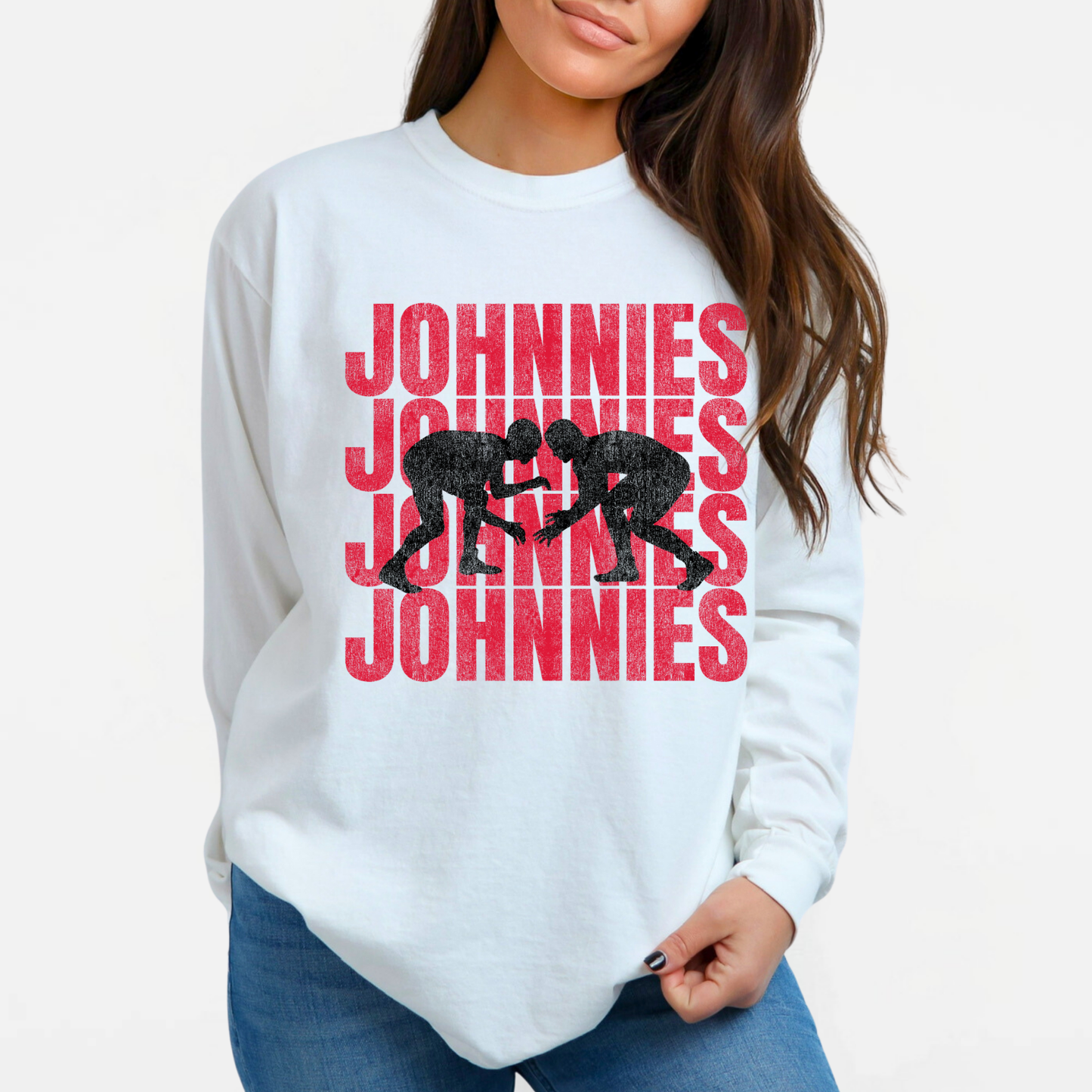 JYAA: Johnnies Wrestling *distressed graphic* Long Sleeve T-Shirt