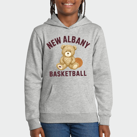 NAGTB: New Albany Basketball Teddy Bear Hooded Sweatshirt