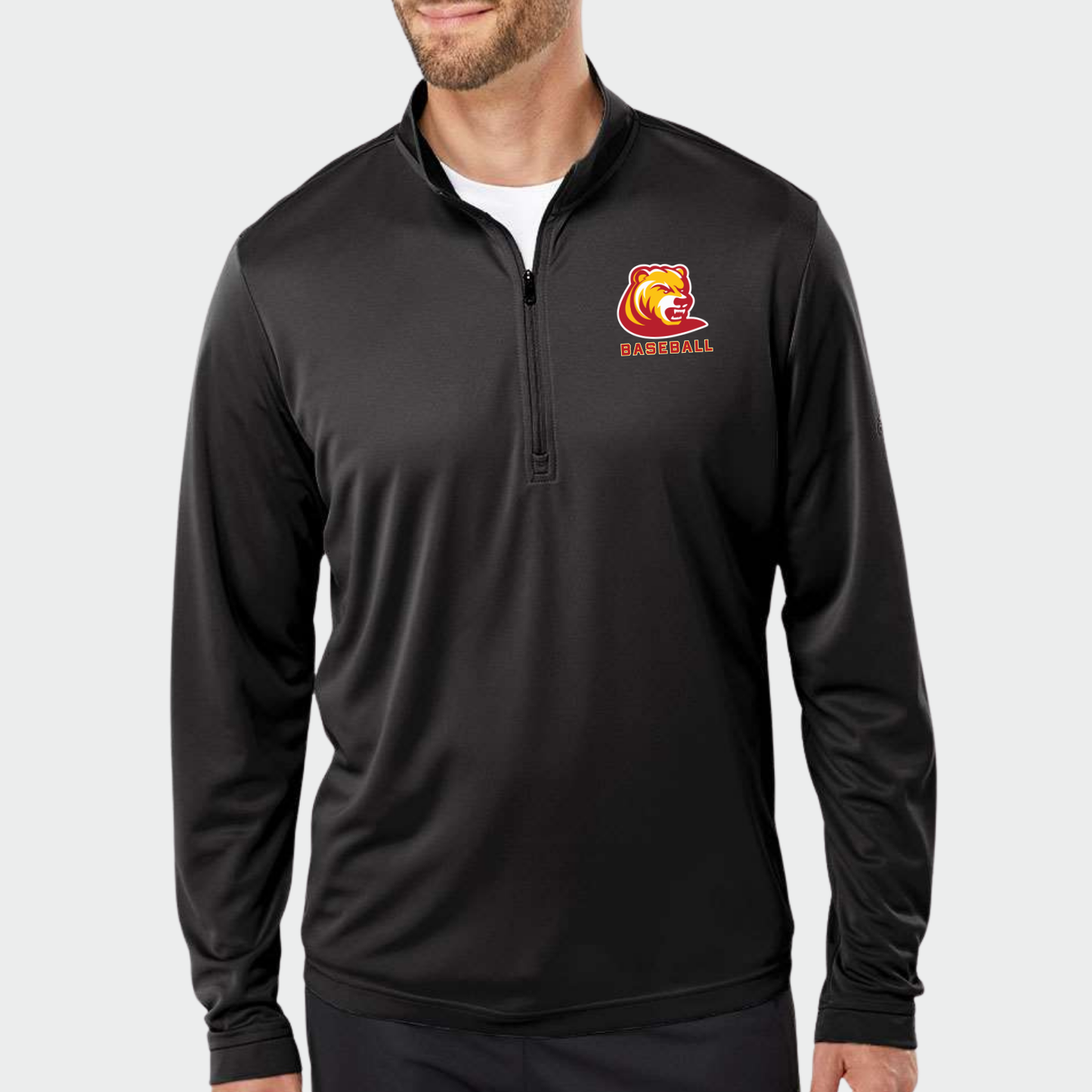 BRUINS: Bear Adidas Tech Quarter Zip Pullover