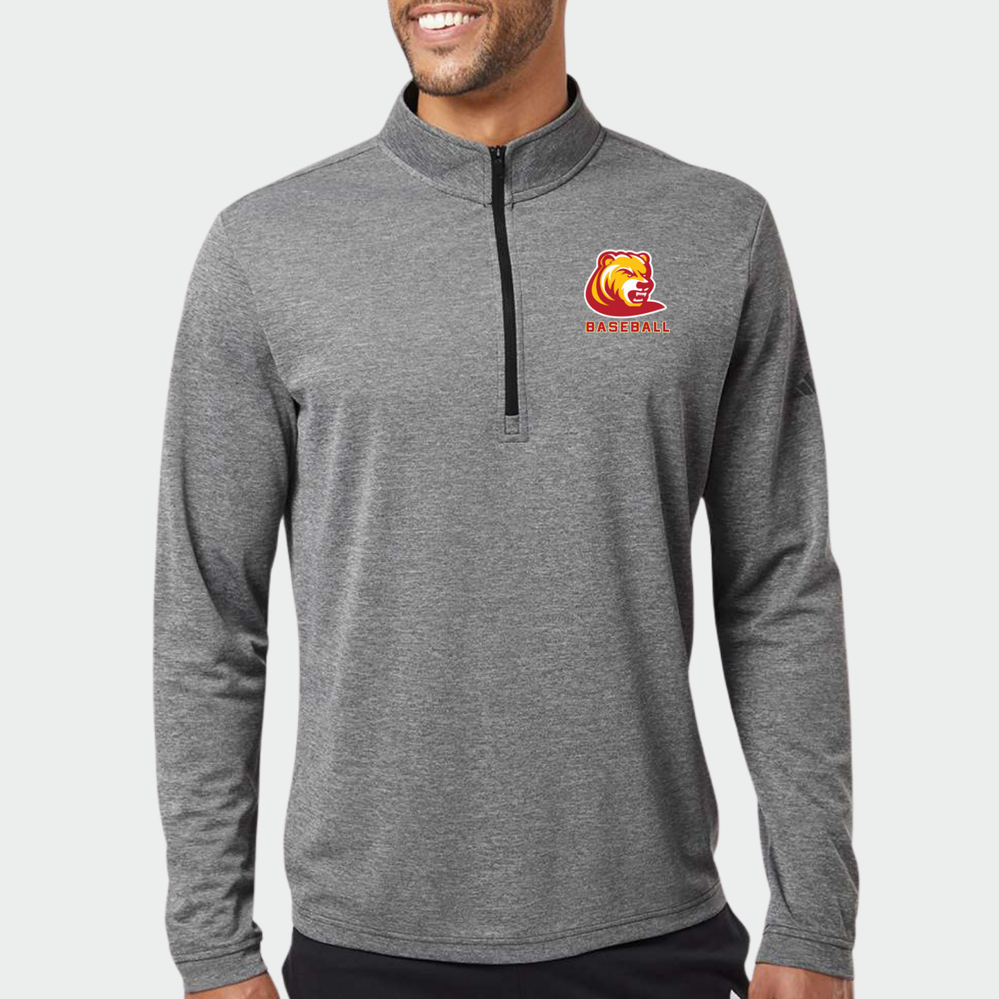 BRUINS: Bear Adidas Tech Quarter Zip Pullover