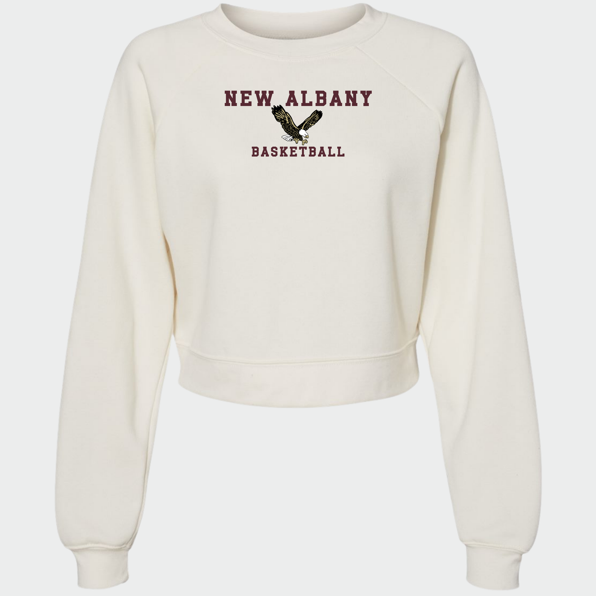 NAGTB: New Albany Basketball, Women's Raglan Cropped Crew Sweatshirt