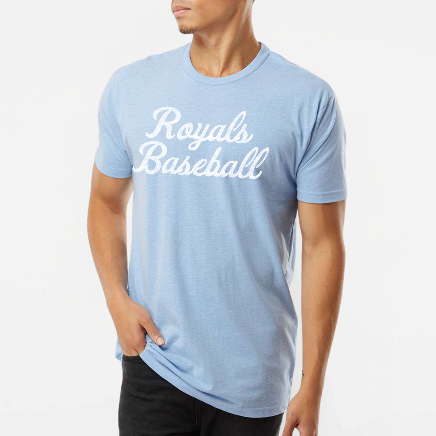 TCR: Royals Baseball Script, Triblend Tee *Distressed Print*