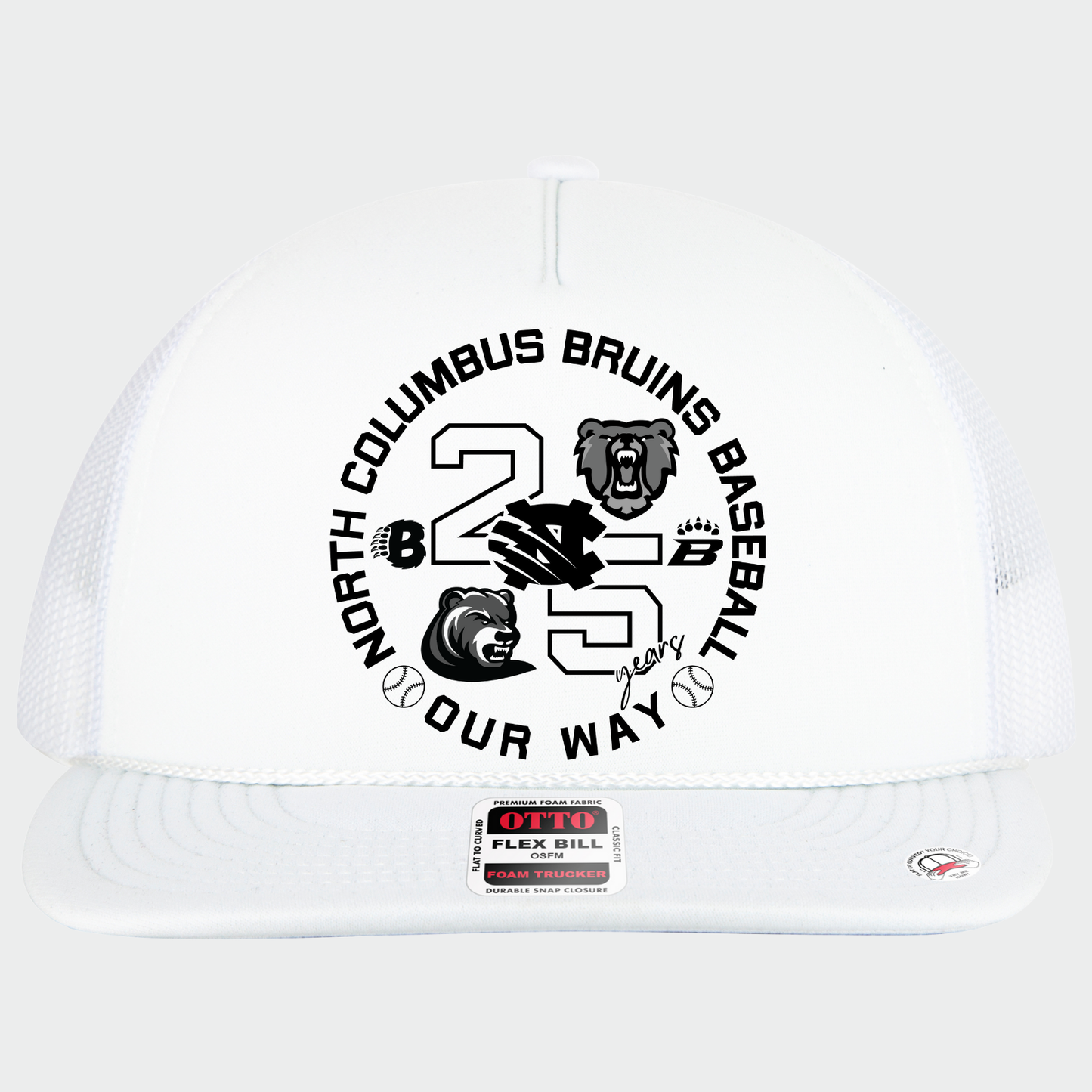 BRUINS: 25th Anniversary Foam Flex-Bill Trucker Hat