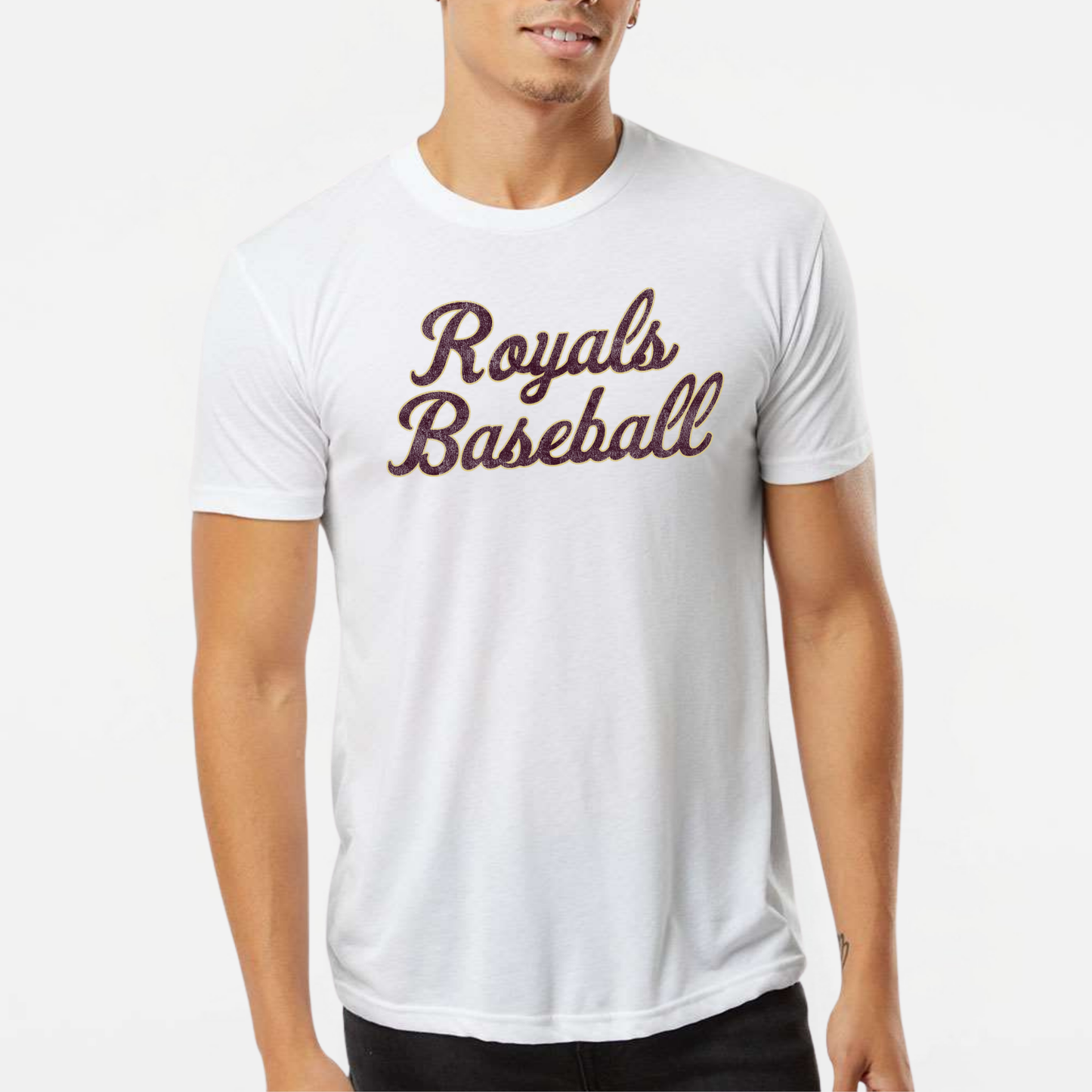 TCR: Royals Baseball Script, Triblend Tee *Distressed Print*