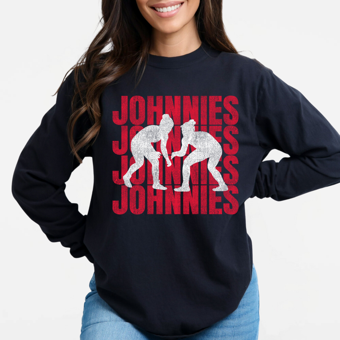 JYAA: Johnnies Wrestling *distressed graphic* Long Sleeve T-Shirt