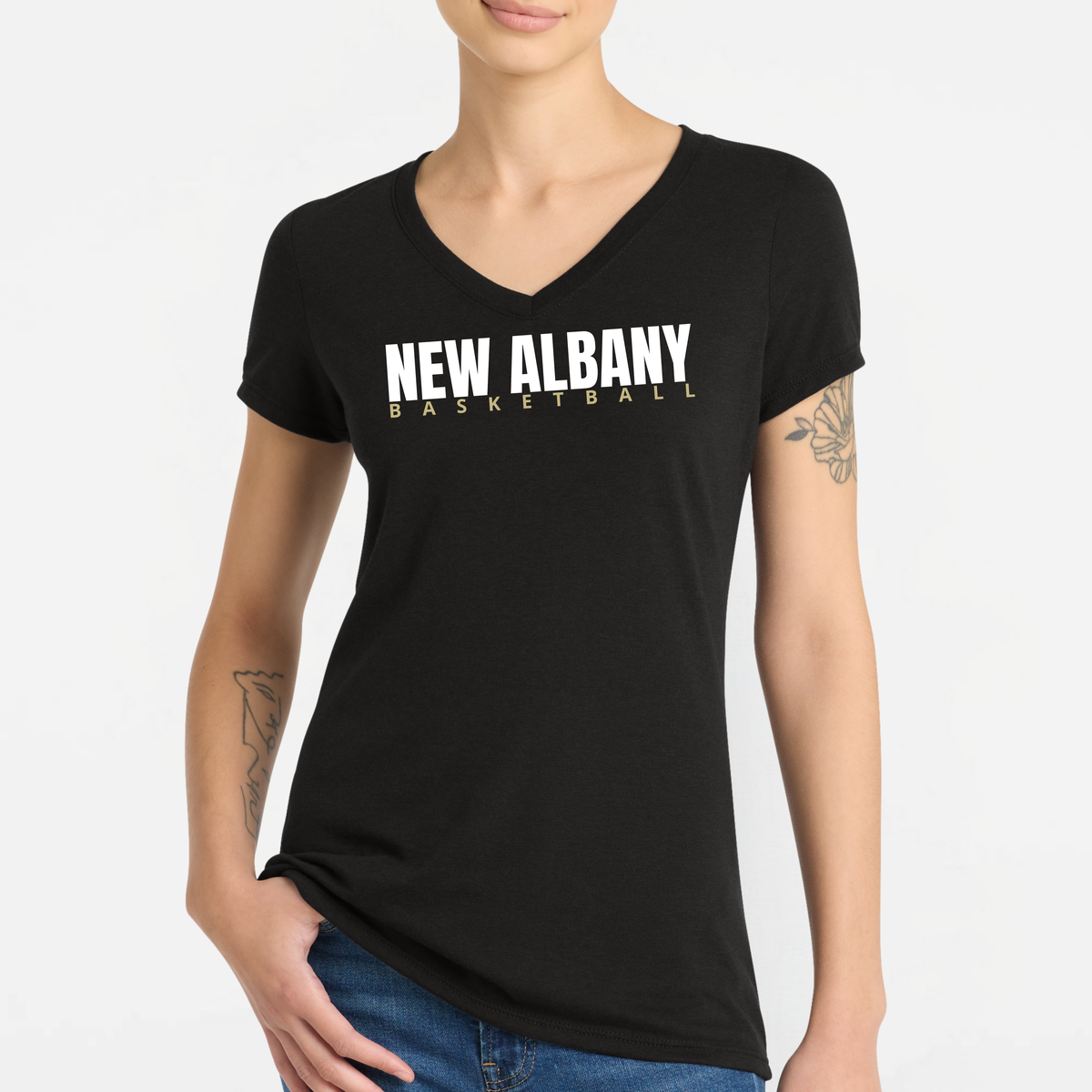 NAGTB: New Albany Basketball, Women's Triblend V-Neck Tee