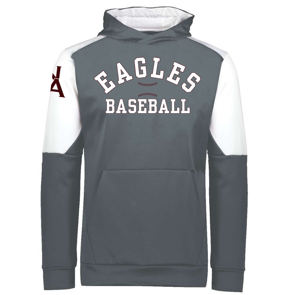 Eagles Baseball Iron Grey Moisture-Wicking Fleece Hooded Sweatshirt