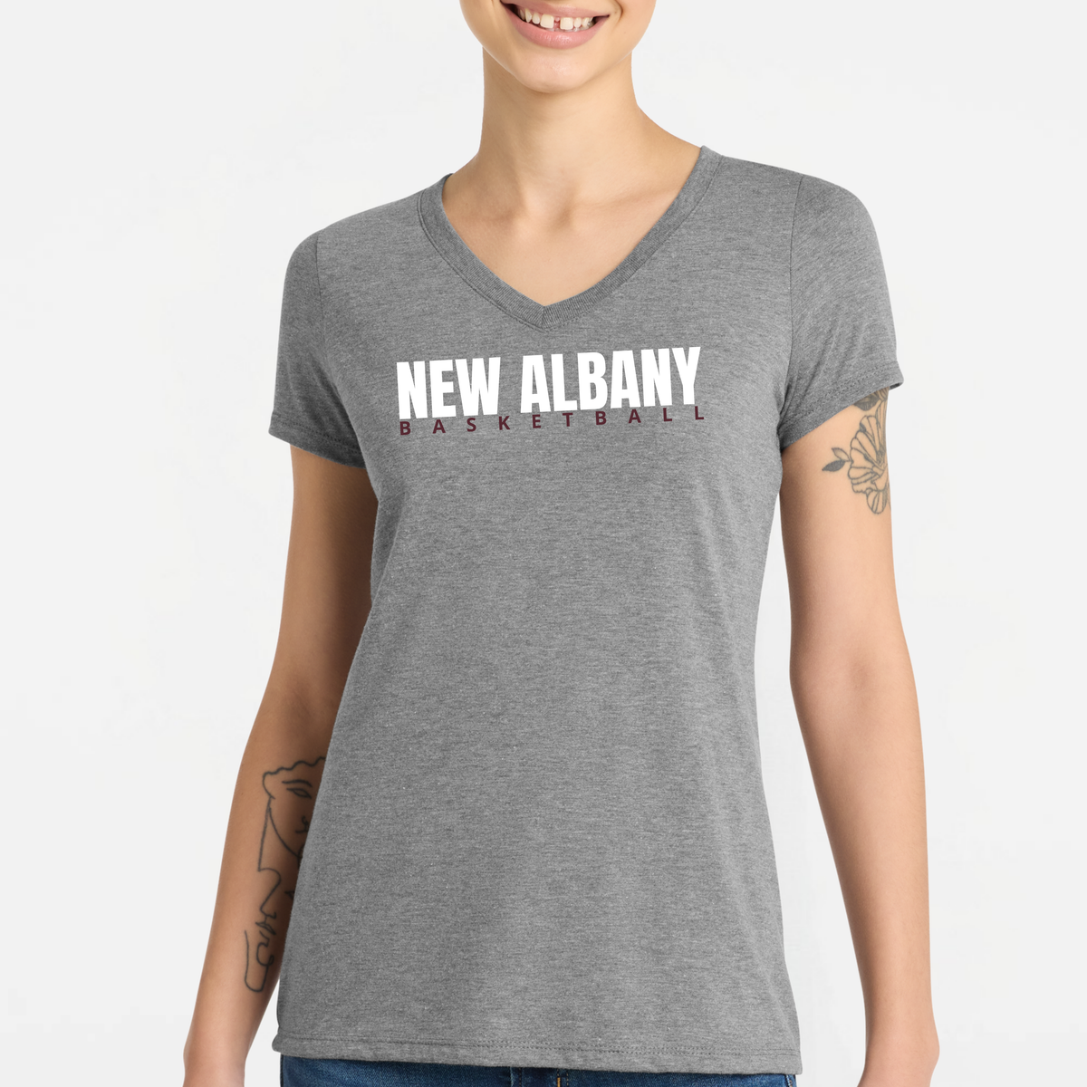 NAGTB: New Albany Basketball, Women's Triblend V-Neck Tee