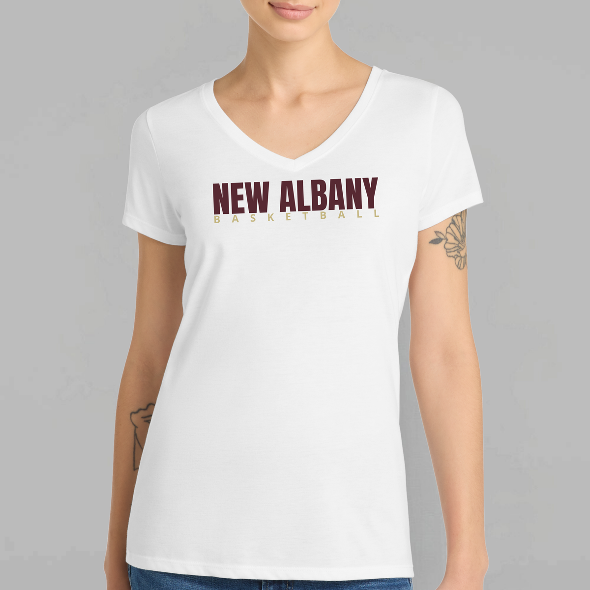 NAGTB: New Albany Basketball, Women's Triblend V-Neck Tee