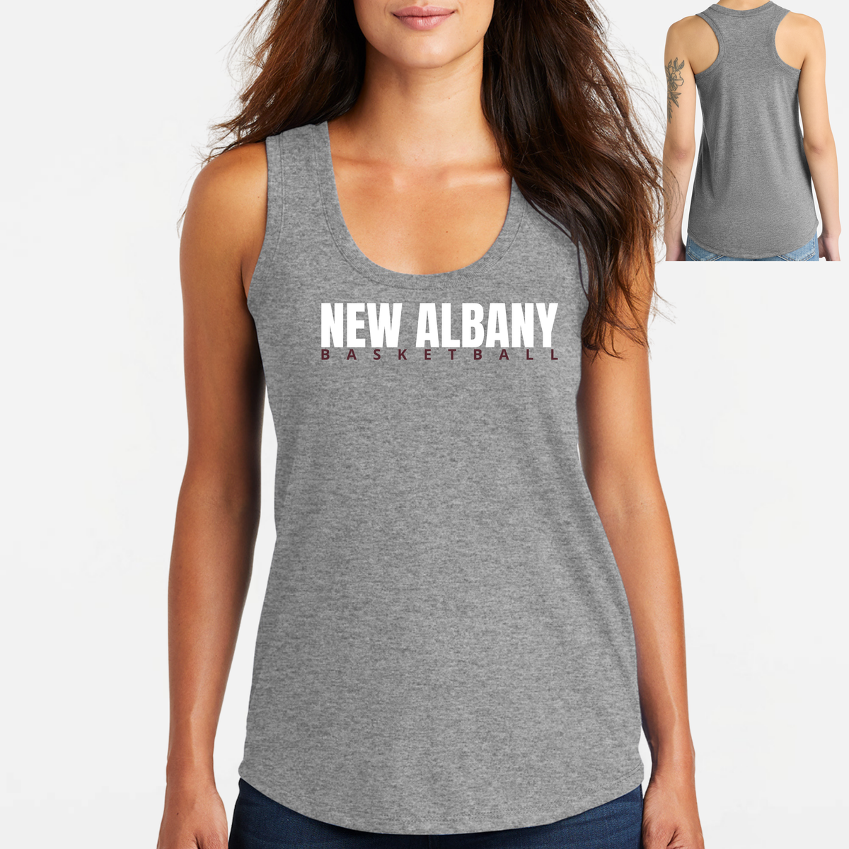 NAGTB: New Albany Basketball, Women's Racerback Tank Top