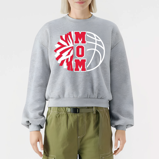 JYAA: Basketball Cheer Mom Women's Reflex Fleece Crew Sweatshirt