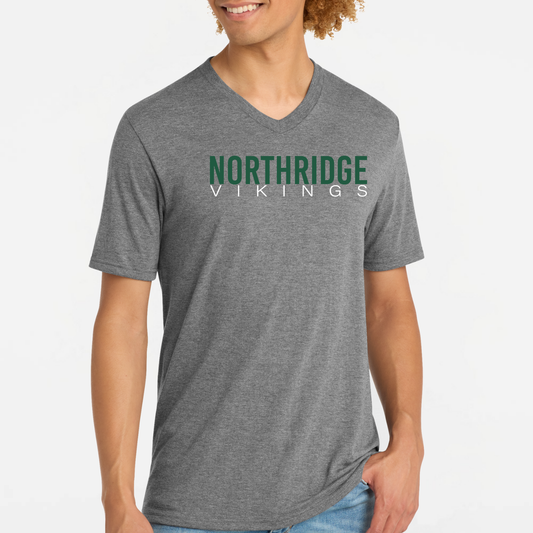 NRS: Northridge Vikings Triblend Short Sleeve V-Neck T-Shirt