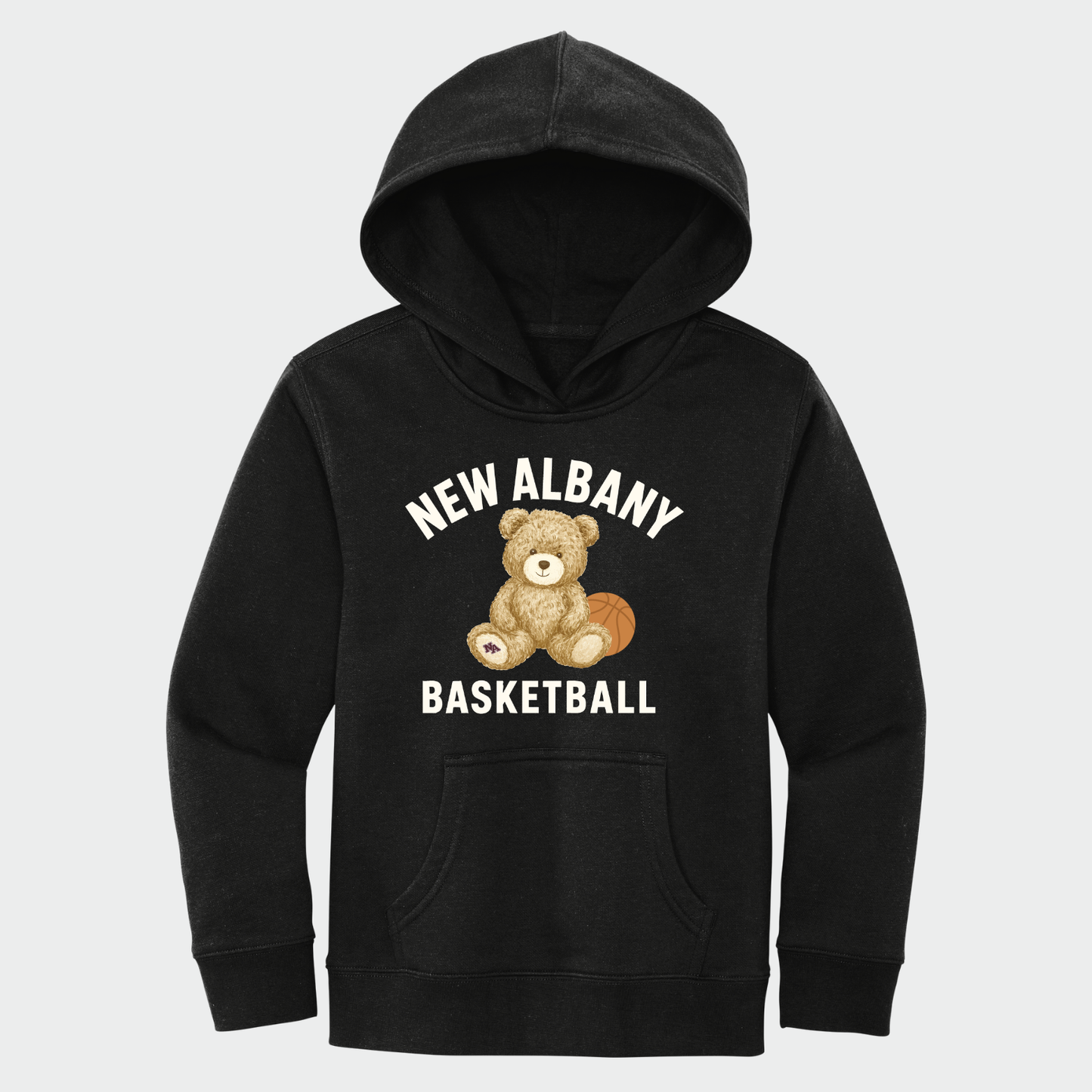 NAGTB: New Albany Basketball Teddy Bear Hooded Sweatshirt