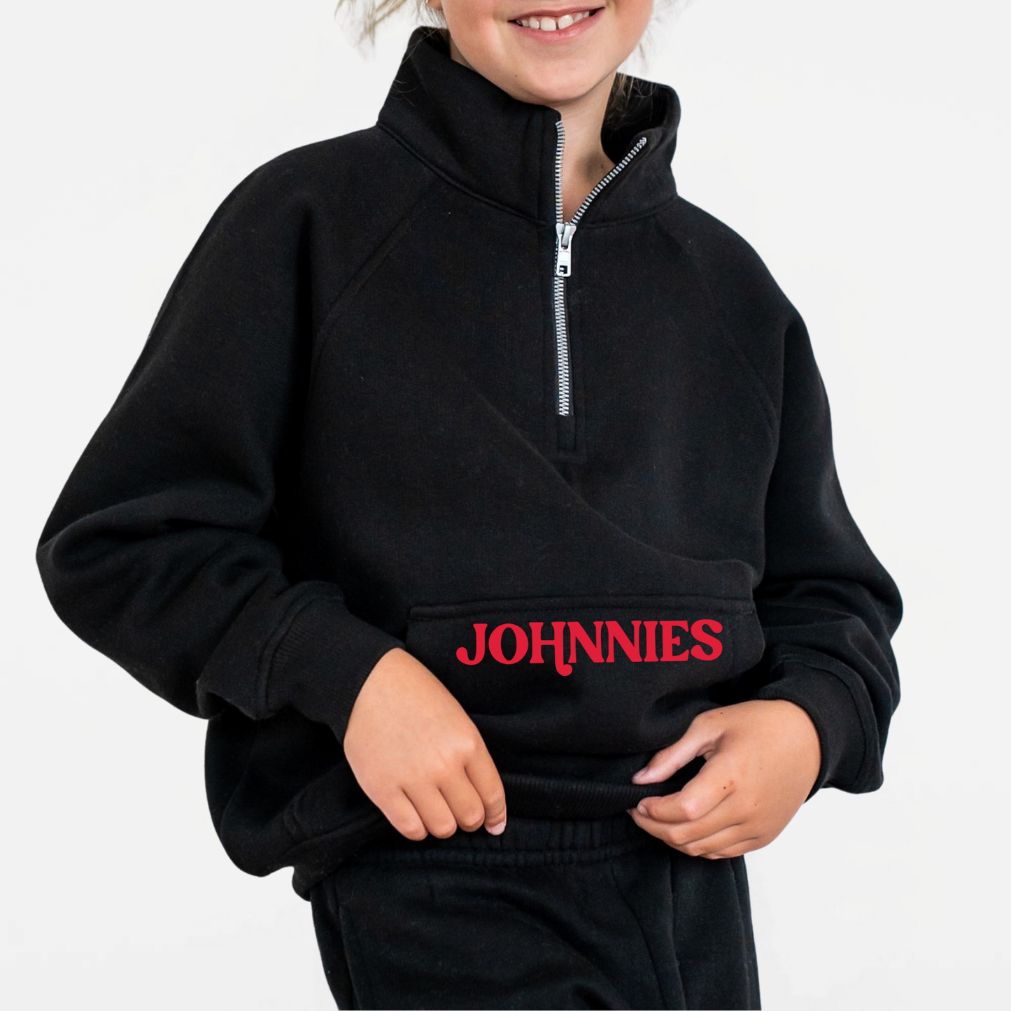 JYAA: Johnnies Women's Boxy Half Zip Sweatshirt
