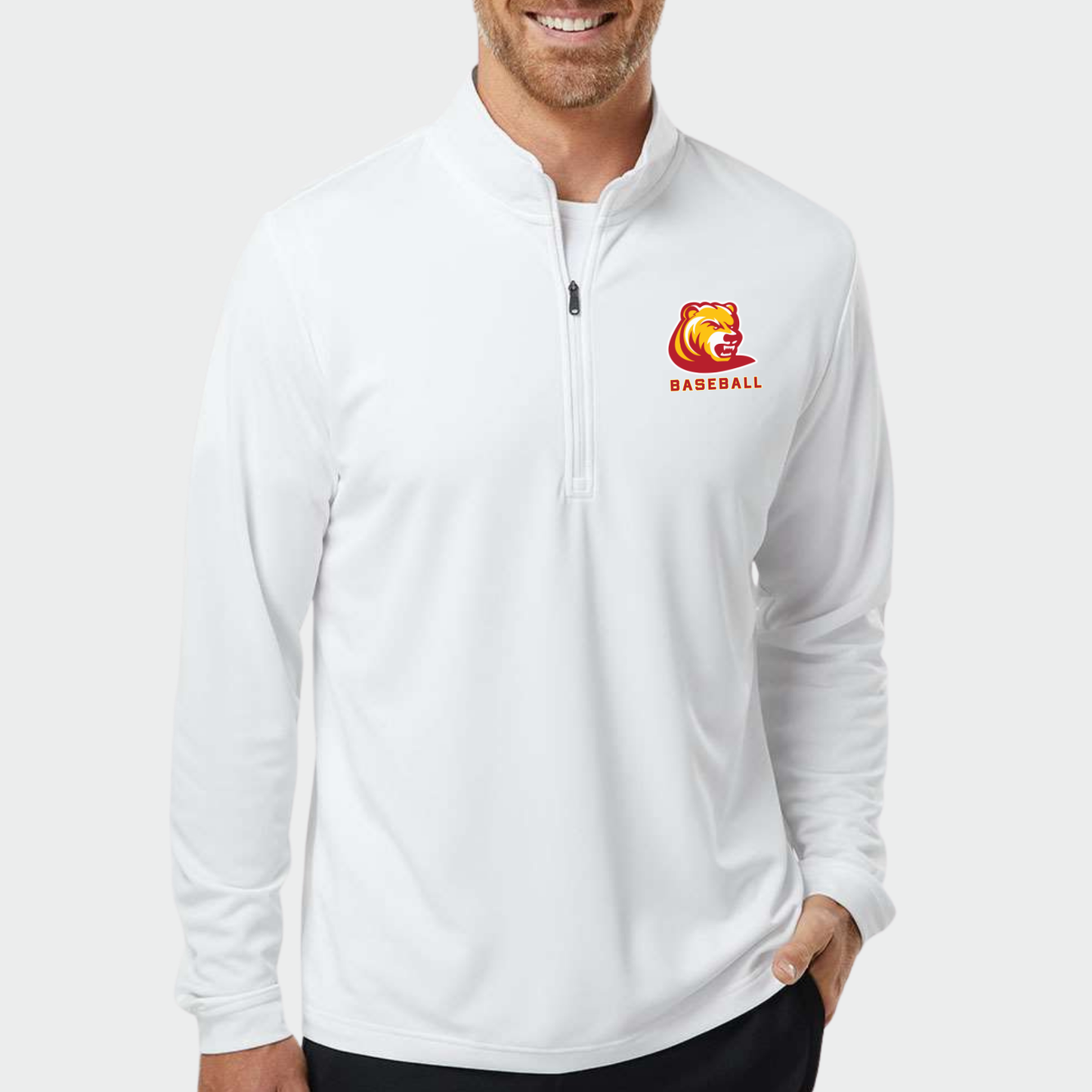 BRUINS: Bear Adidas Tech Quarter Zip Pullover
