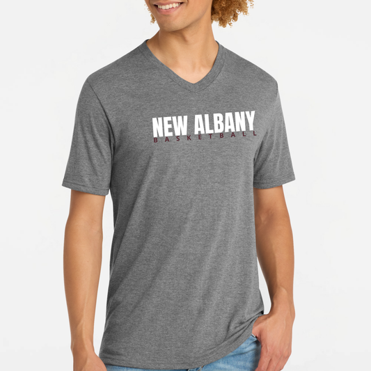NAGTB: New Albany Basketball, Triblend V-Neck Tee