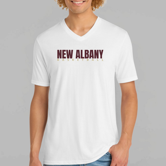 NAGTB: New Albany Basketball, Triblend V-Neck Tee