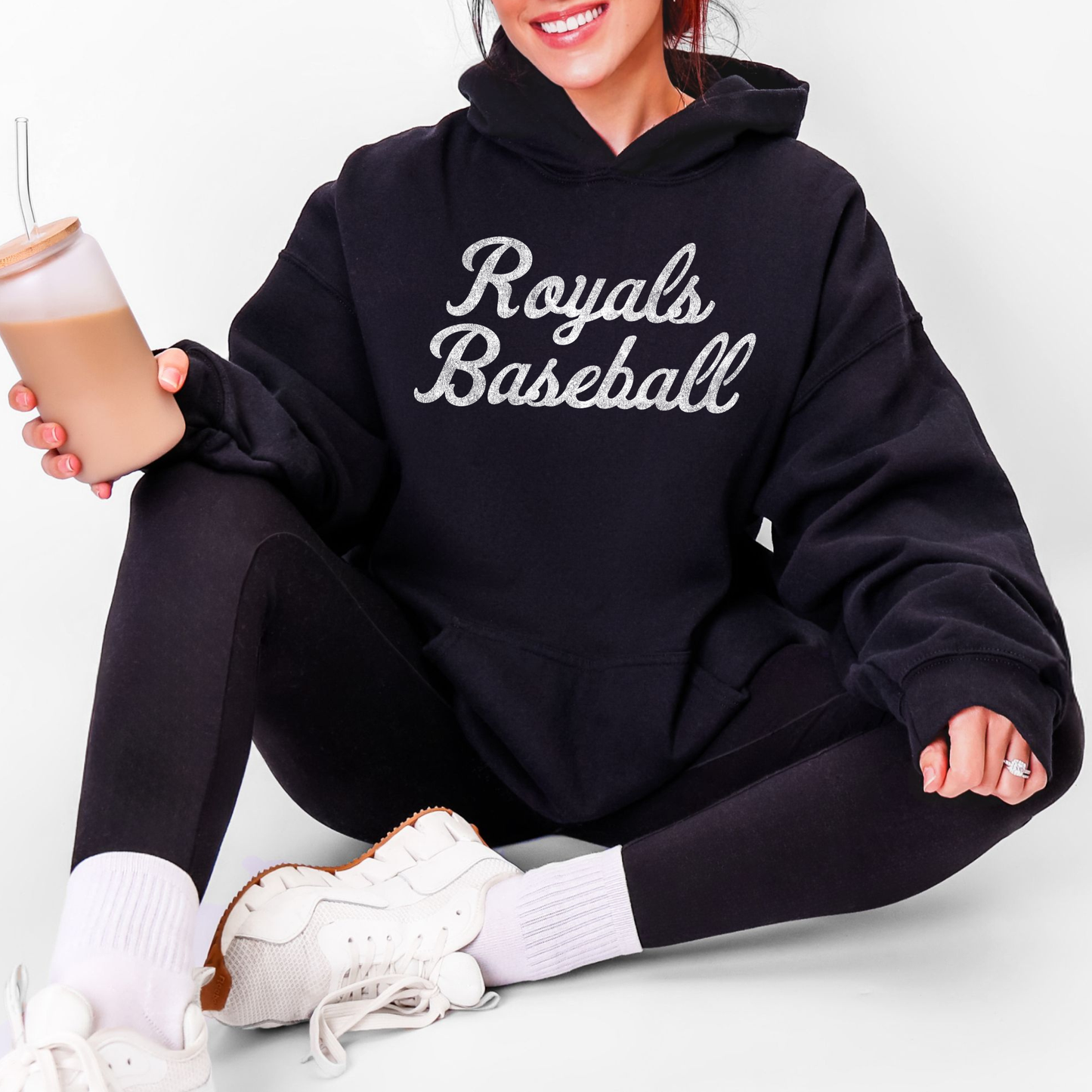 TCR: Royals Baseball Script, Hoodie *Distressed Print*