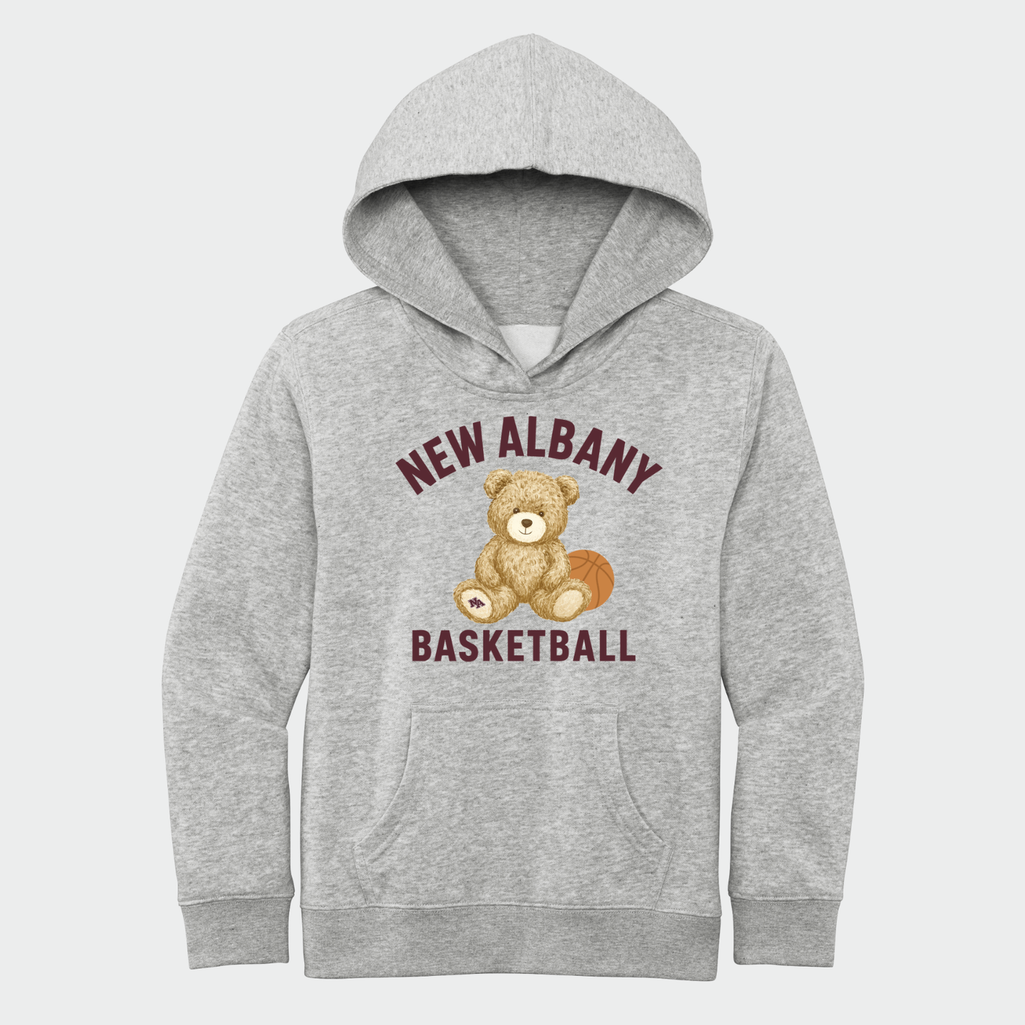 NAGTB: New Albany Basketball Teddy Bear Hooded Sweatshirt