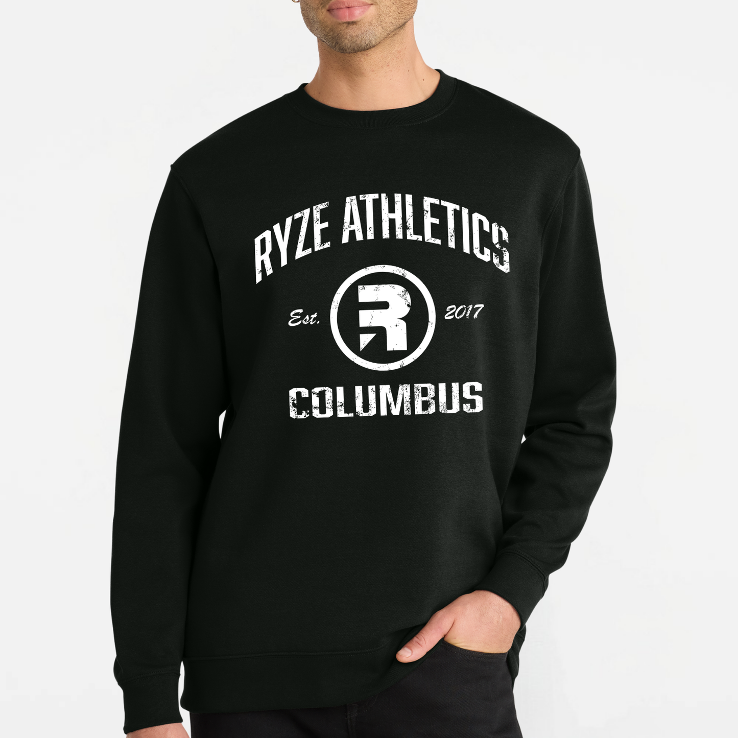 Ryze: Distressed Classic Crew Sweatshirt