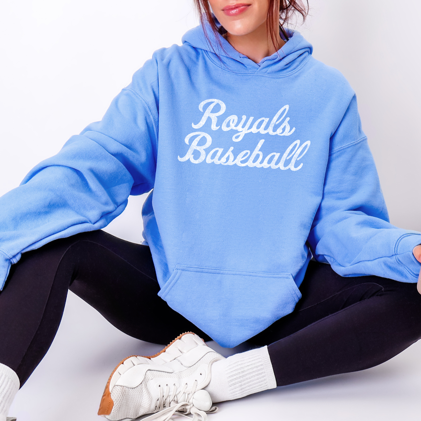 TCR: Royals Baseball Script, Hoodie *Distressed Print*